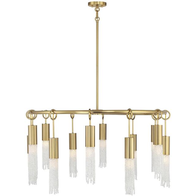 Savoy House 1-1367-12-322 Chelsea 12 Light 40 inch Warm Brass Chandelier Ceiling Light