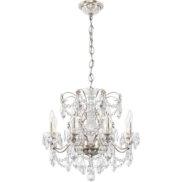 Schonbek 1707-48 Century 8 Light 24 inch Antique Silver Chandelier Ceiling Light