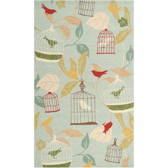 Surya RAI1128-58 Rain 96 X 60 inch Sage/Rust/Dark Green/Teal/Lime/Butter Outdoor Rug, Polypropylene