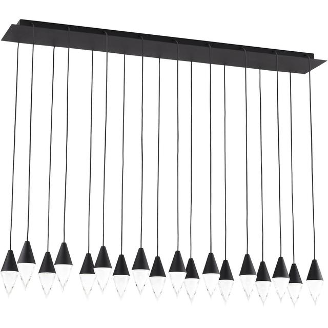 Visual Comfort Modern Collection 700TRSPTRT18TB-LED930277 Sean Lavin Turret LED Nightshade Black Chandelier Ceiling Light, Integrated LED