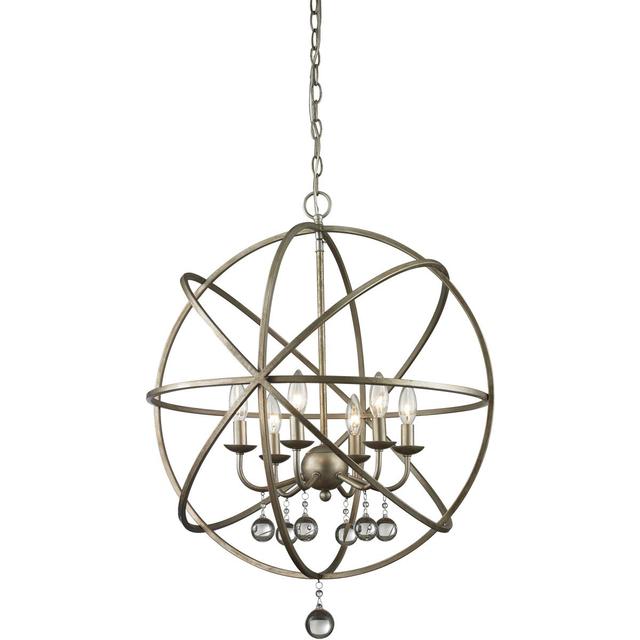 Z-Lite 415-24 Acadia 6 Light 24 inch Antique Silver Chandelier Ceiling Light
