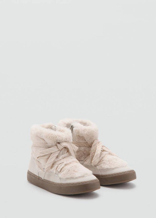 MANGO KIDS - Ankle boots with leather accents sand - 2 - Girls