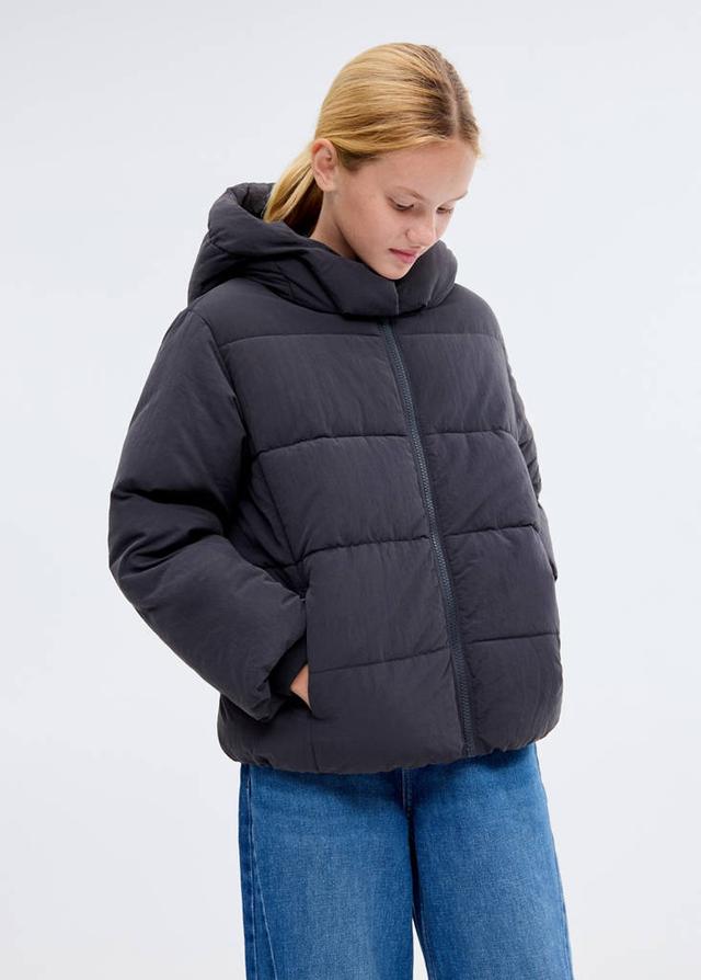 MANGO KIDS - Hood puffer coat dark navy - 13-14 years - Girls
