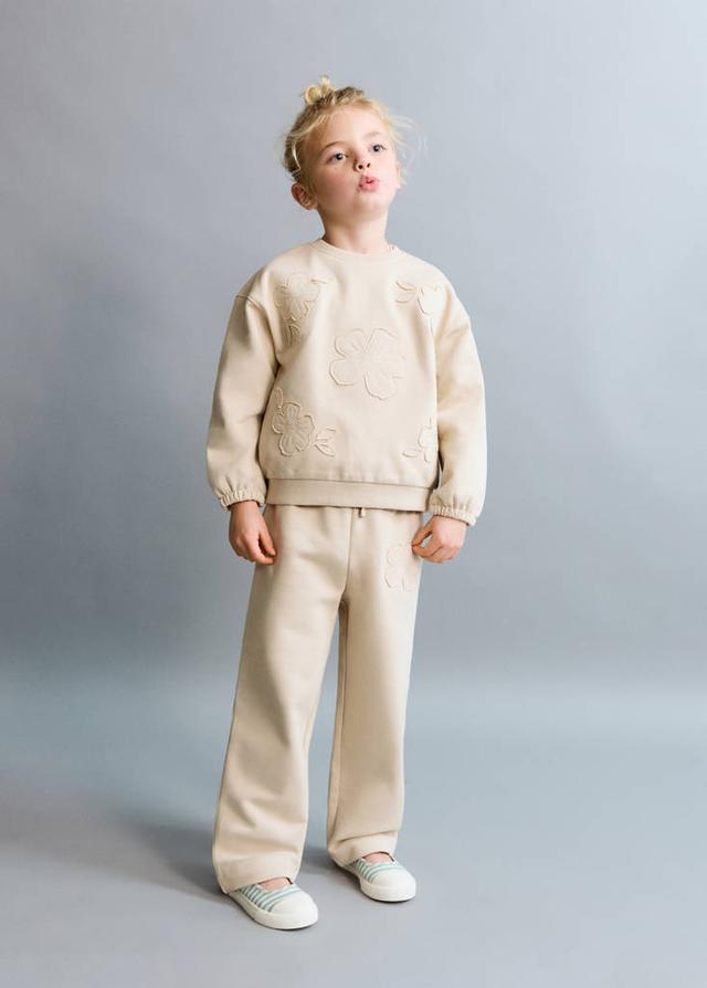 MANGO KIDS - Embroidered cotton sweatshirt beige - 18-24 months - Baby girls
