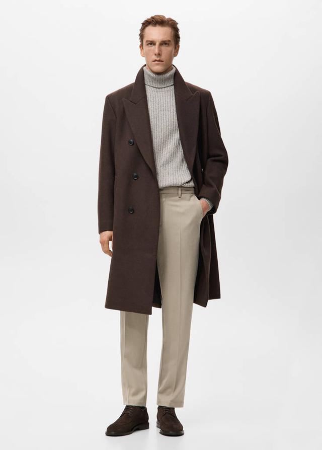 MANGO MAN - Fluid regular-fit trousers sand - 32