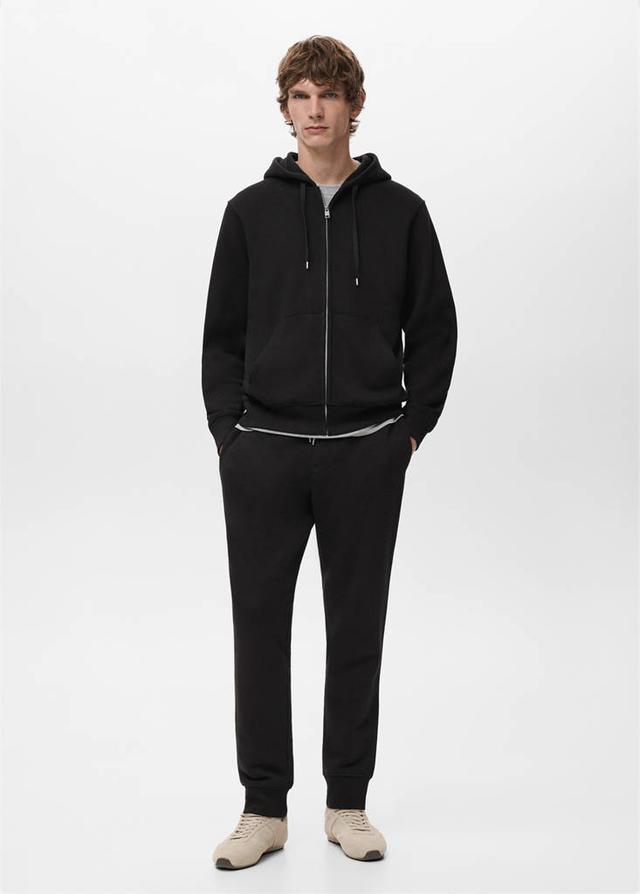 MANGO MAN - Zipped hoodie black - XXL