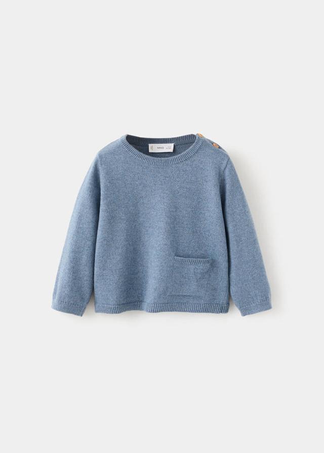 MANGO KIDS - Knit pocket sweater blue - 3-6 months - Newborn