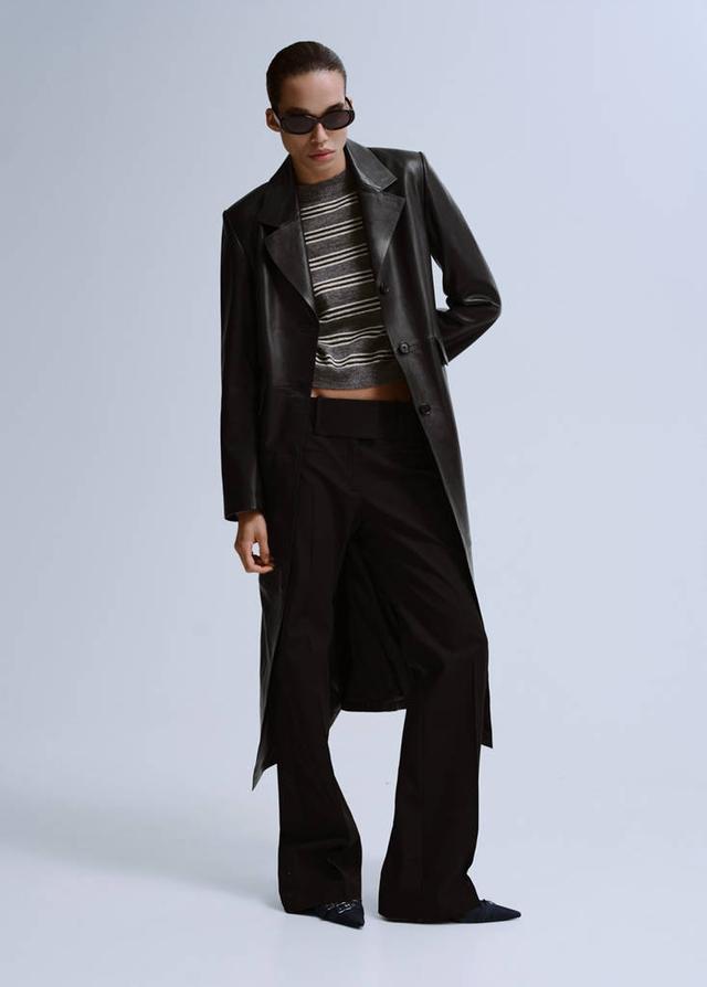 MANGO - Knit striped sweater medium heather grey - S - Woman