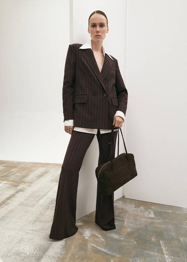 MANGO - Pinstripe suit trousers brown - 12