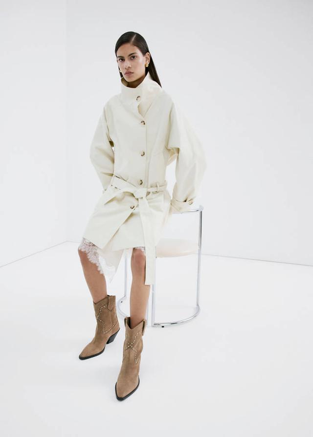 MANGO - Studs suede ankle boots sand - 5