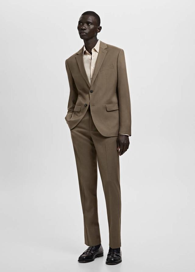 MANGO MAN - Super slim-fit suit jacket in stretch fabric brown - 36
