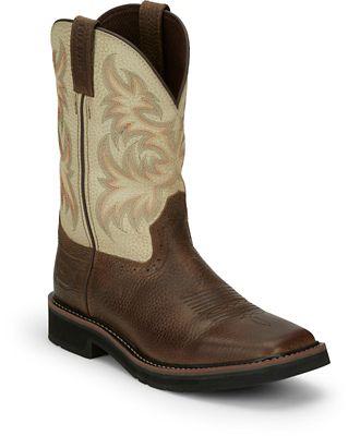Justin Men's Driller Cowhide Stampede Plain Toe Work Boots, 11 in., SE4683
