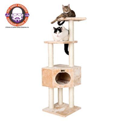 Armarkat 52 in. 3-Tier Real Wood Cat Tree, Beige