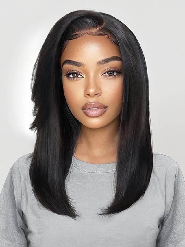7x5 Bye Bye Knots Lace Yaki Straight Wig With Side Bangs Limited Stock