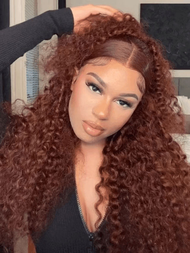 [All 24"]180% Density Reddish Brown Water Wave Or Honey Blonde Jerry Curly 13x4 Pre Everything Wig