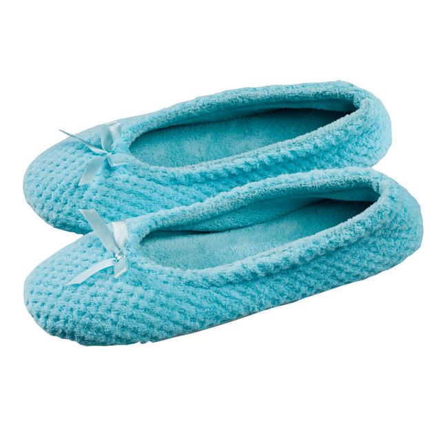 Chenille Ballet Slippers-Light Blue-XL