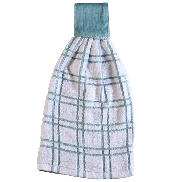 Cotton Hanging Towel Checked-Black