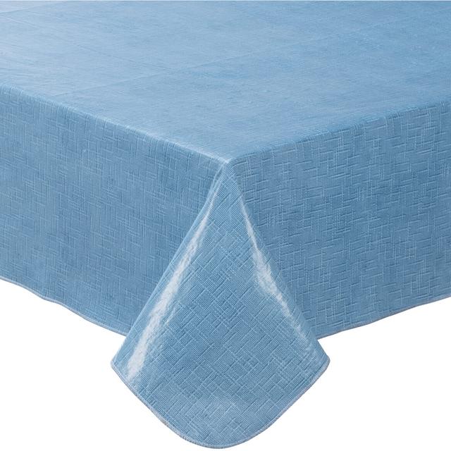 Illusion Weave Vinyl Table Cover by HSK-Blue-60" x 90" Oblong