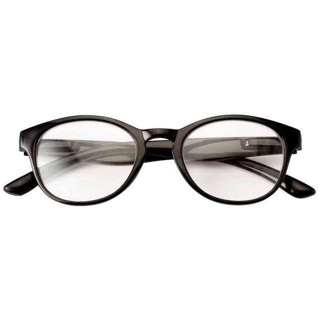 Round Frame Retro Readers-Black-4.00X
