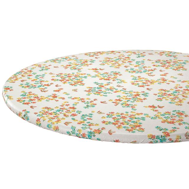 Butterfly Bliss Elasticized Tablecover By Chef's Pride-40" - 44" dia. Round