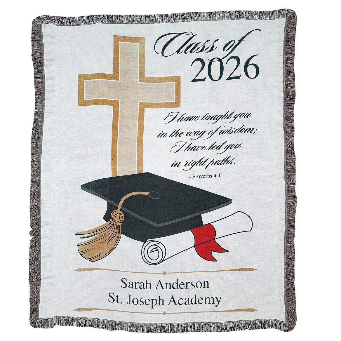 Personalized Religious Graduation Throw 50 x 60