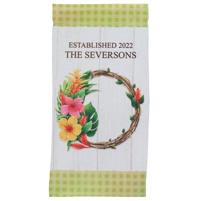 Personalized Summer Wreath Mini Garden Flag