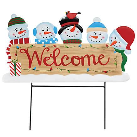 Welcome Snowman Metal Yard Stake by Fox River™ Creations