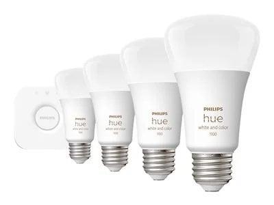 Philips Hue White and Color Ambiance A19 75W E26 4 set starter kit