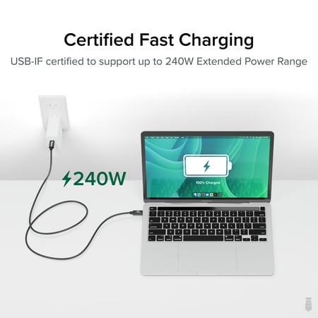 Plugable USB4 Cable with 240W Charging, 3.3 ft/1m, USB-IF Certified
