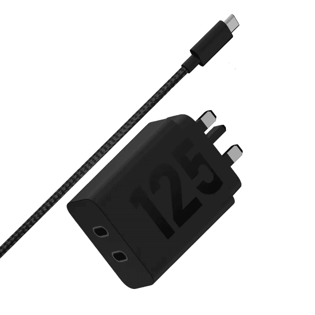 Lenovo 125W dual port USB-C Wall Charger (UK) for Motorola smartphones