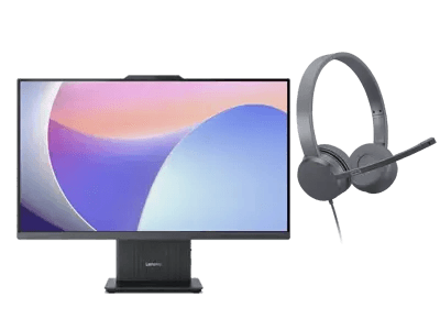 Lenovo IdeaCentre AIO 24 (R5-Windows 11 Home-16GB-512GB) + Headset AMD Ryzen™ 5 7535HS Processor (3.30 GHz up to 4.55 GHz)/Windows 11 Home 64/512 GB SSD  TLC Opal