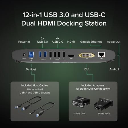 Plugable USB 3.0 Universal Laptop Docking Station for Windows