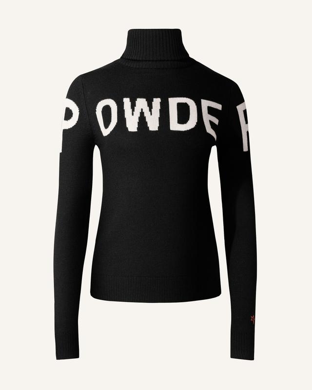 Perfect Moment Women's Powder Merino Wool Sweater, Ski Knitwear, Black, XS