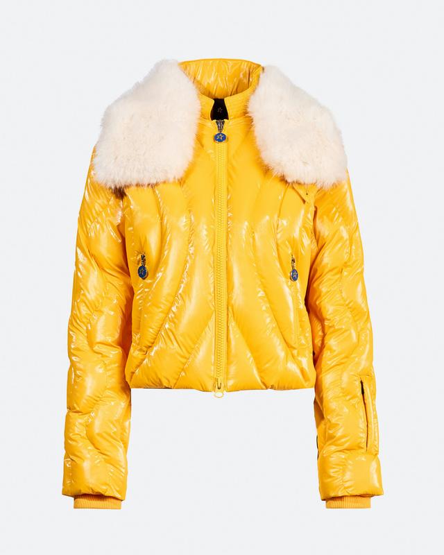 Perfect Moment Women's Carving Quilted Down Jacket, Ski Jackets, Canary Yellow, M