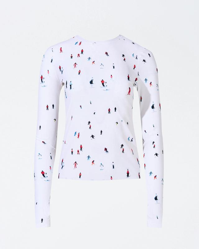 Perfect Moment Women's PM x Dede Johnston Compression Base Layer Top, Ski Base Layers, Dede Ski Print, XL