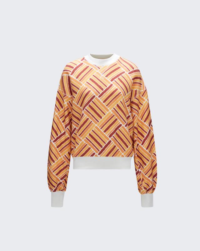 Perfect Moment Womens Eularia Sweatshirt, Sweatshirt, Orange / Brown Print, S