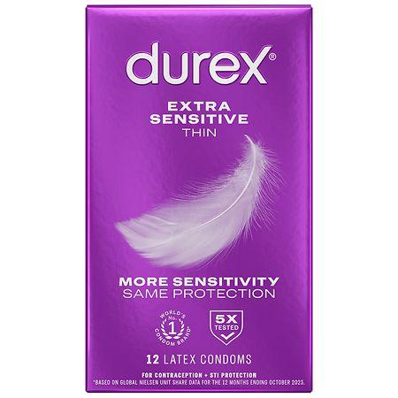 Durex Extra Sensitive Lubricated Ultra Thin Premium Condoms, Regular Fit - 12.0 ea