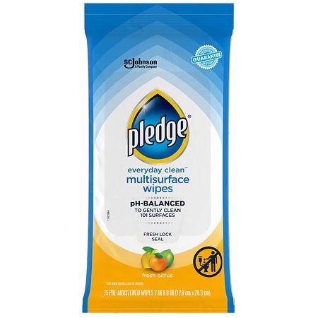 Pledge Multisurface Cleaning Wipes, pH Balanced Fresh Citrus - 25.0 ea
