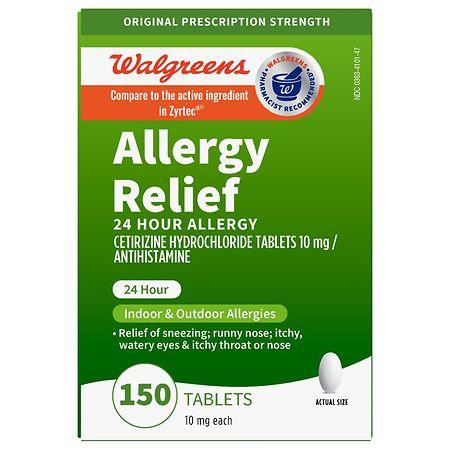 Walgreens 24 Hour Allergy Relief Cetirizine Tablets - 30.0 ea
