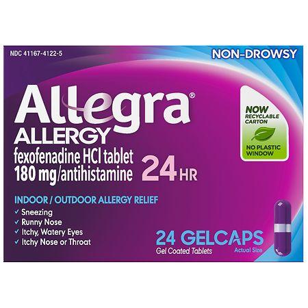 Allegra Adult 24 Hour Allergy Gelcaps, Non-Drowsy Antihistamine - 24.0 ea