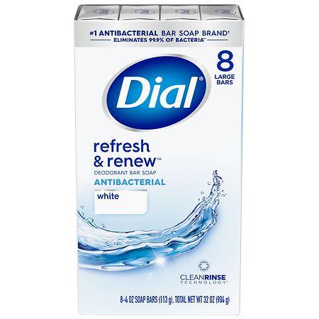 Dial Antibacterial Deodorant Bar Soap White - 4.0 oz x 8 pack