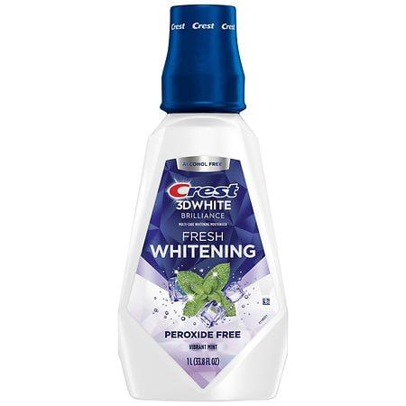 Crest 3D White Fresh Whitening Mouthwash/Mouth Rinse Clean Mint - 33.8 fl oz