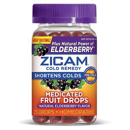 Zicam Medicated Elderberry Fruit Drops Mixed Berry - 25.0 ea