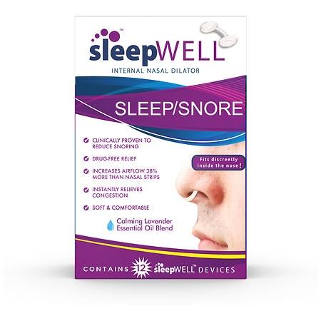 Sleepwell Sleep/Snore Internal Nasal Dilator for Snoring Relief - 12.0 ea