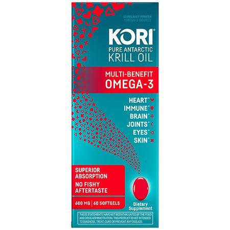 Kori Pure Antarctic Krill Oil Multi-Benefit Omega-3 600mg Softgels - 60.0 EA