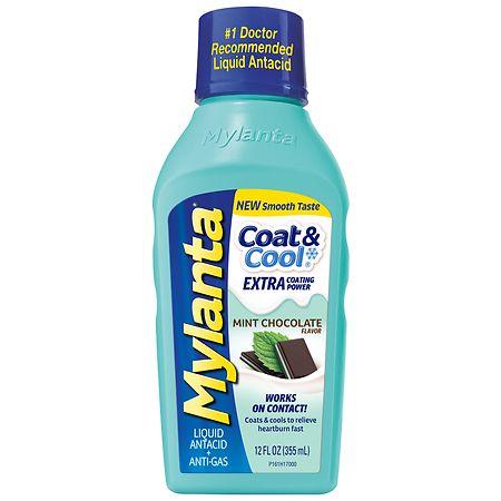 Mylanta Coat & Cool Liquid Antacid & Antigas Mint Chocolate - 12.0 fl oz