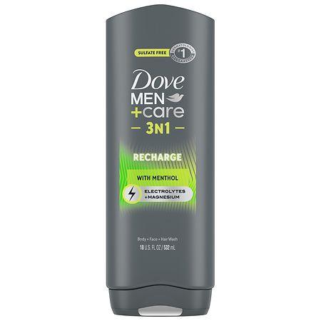 Dove Men+Care Re-Energizing Body, Face & Hair Wash Recharge - 18.0 fl oz