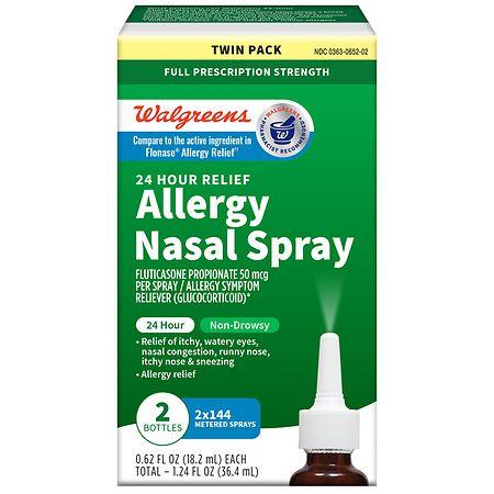 Walgreens 24 Hour Allergy Relief Fluticasone Nasal Spray - 1.24 fl oz x 2 pack