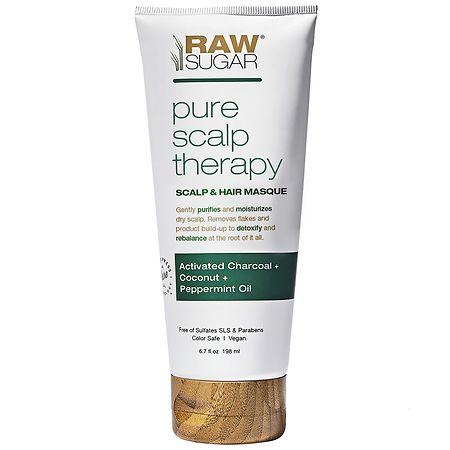 Raw Sugar Pure Scalp Therapy Hair Masque Activated Charcoal + Coconut + Peppermint Oil - 6.7 fl oz