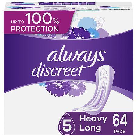 Always Discreet Adult Incontinence Pads 5 - Heavy Long - 64.0 ea